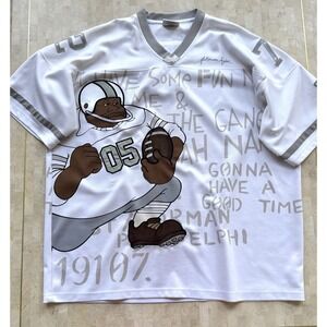 Vintage Men's Platinum Fubu White Gray Size XXXL Fat Albert Jersey Philly Street